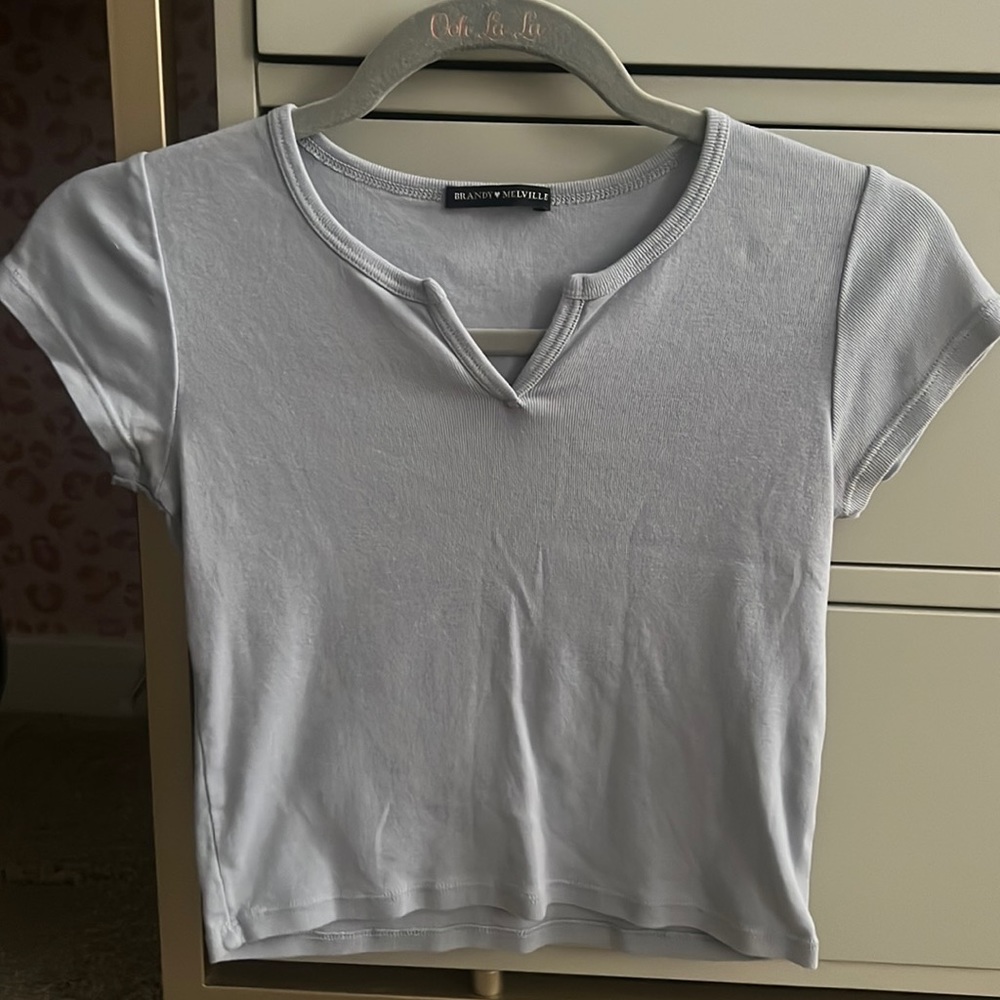 Brandy Melville Blue Cropped T-Shirt